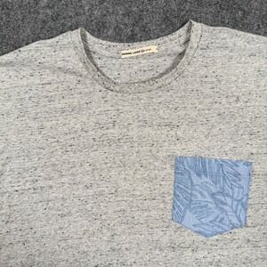 Marine Layer T Shirt Large Crew Neck Speckled Heather Grey Pocket 13796 Men NWOT